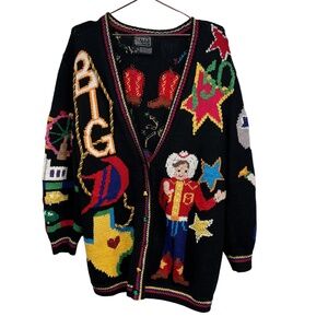 Vintage Berek Dallas Big D Sweater Size Large